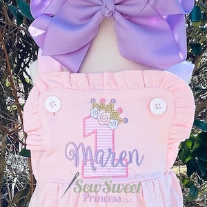 PINK BIRTHDAY SUNSUIT Bubble Romper - Princess, Birthday Bubble, Monogram Spring Easter Summer Beach Birthday 9m, 12m, 18m, 2T, 3T