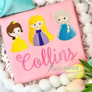 CUSTOM PRINCESS SHIRT Pick Your Own Princess Embroidery Girl Toddler, Personalized Birthday, Magical, Cinderella, Vacation, Cruise