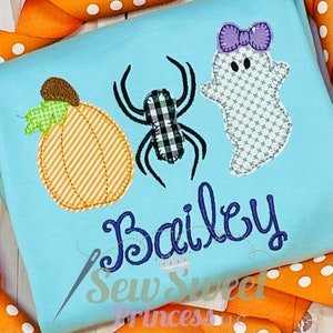 Girls HALLOWEEN Appliqué Monogram Personalized Tee, Pumpkin shirt