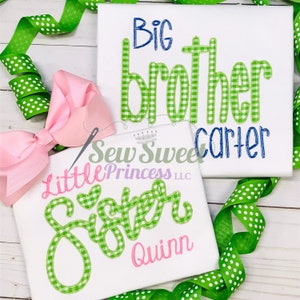 BIG LITTLE BROTHER Boutique Applique Shirt - New Brother, Big Brother, Little Brother, Little Big Brother, Brother Sister Shirts