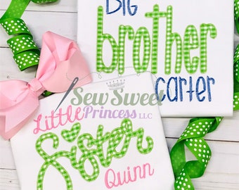 BIG LITTLE BROTHER Boutique Applique Shirt - New Brother, Big Brother, Little Brother, Little Big Brother, Brother Sister Shirts