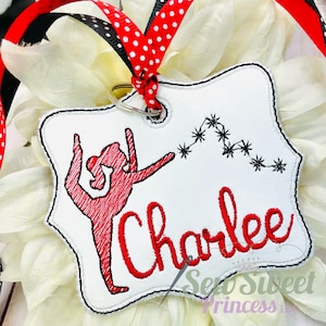 Monogram Name Dance Bag Tag, Dance Gift, Dance Sister Gift, Competition Gift, Backpack Tag, School Bag, Ballet Bag Tag, Personalized Luggage