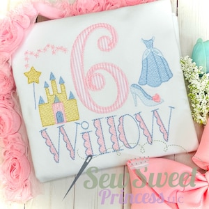 PRINCESS CASTLE CINDERELLA Magical Vacation Boutique Embroidery Shirt - Princess - Monogram Birthday Shirt