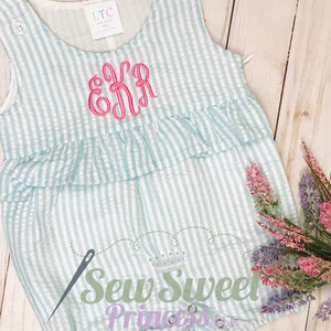 SEERSUCKER Monogram Baby Toddler ROMPER Bubble, Easter, Beach, Birthday, Baby Shower, Summer, Spring, Gift image 10