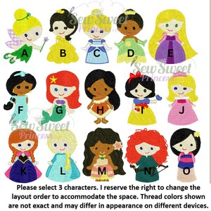 CUSTOM PRINCESS DRESS Pick Your Own Princess Embroidery Girl Toddler Monogram, Personalized Birthday, Magical, Cinderella, Vacation image 2