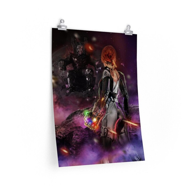 Black Widow with Gauntlet Premium Matte vertical posters