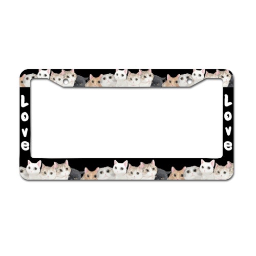 License Plate Frame Black Cat Yellow Eyes Etsy