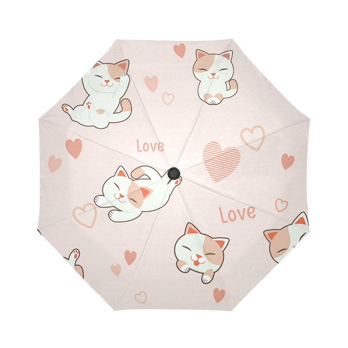 Cute Cat Umbrellas Kitty Love & Hearts Umbrella Automatic Etsy