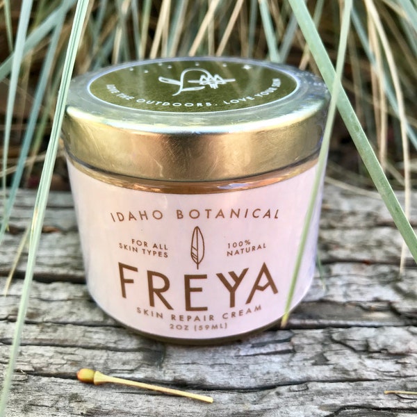 FREYA- Crème réparatrice hydratante pour la peau biologique entièrement naturelle, fabriquée à la main dans l’Idaho