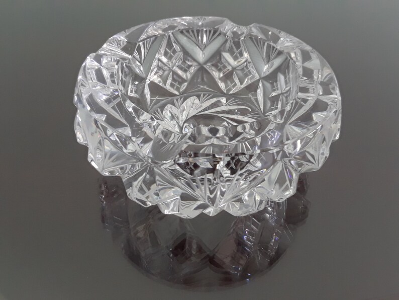 Vintage Lead Crystal Ashtray Pinwheel Design Etsy.de