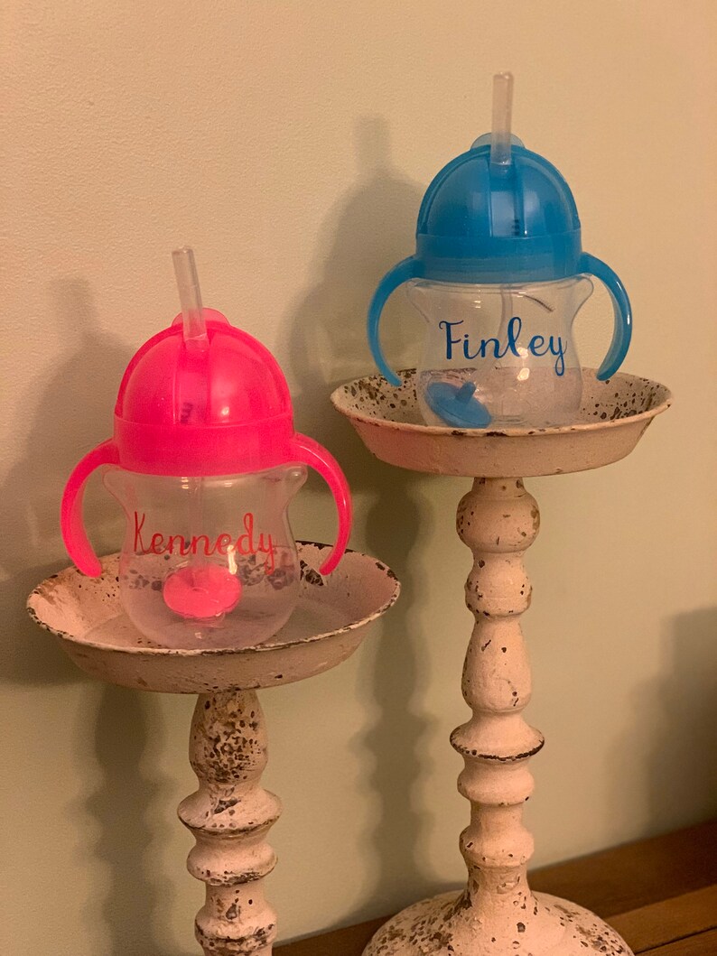 Munchkin Weighted Straw Cup With Handles Personalized. Sippy Cup. Straw