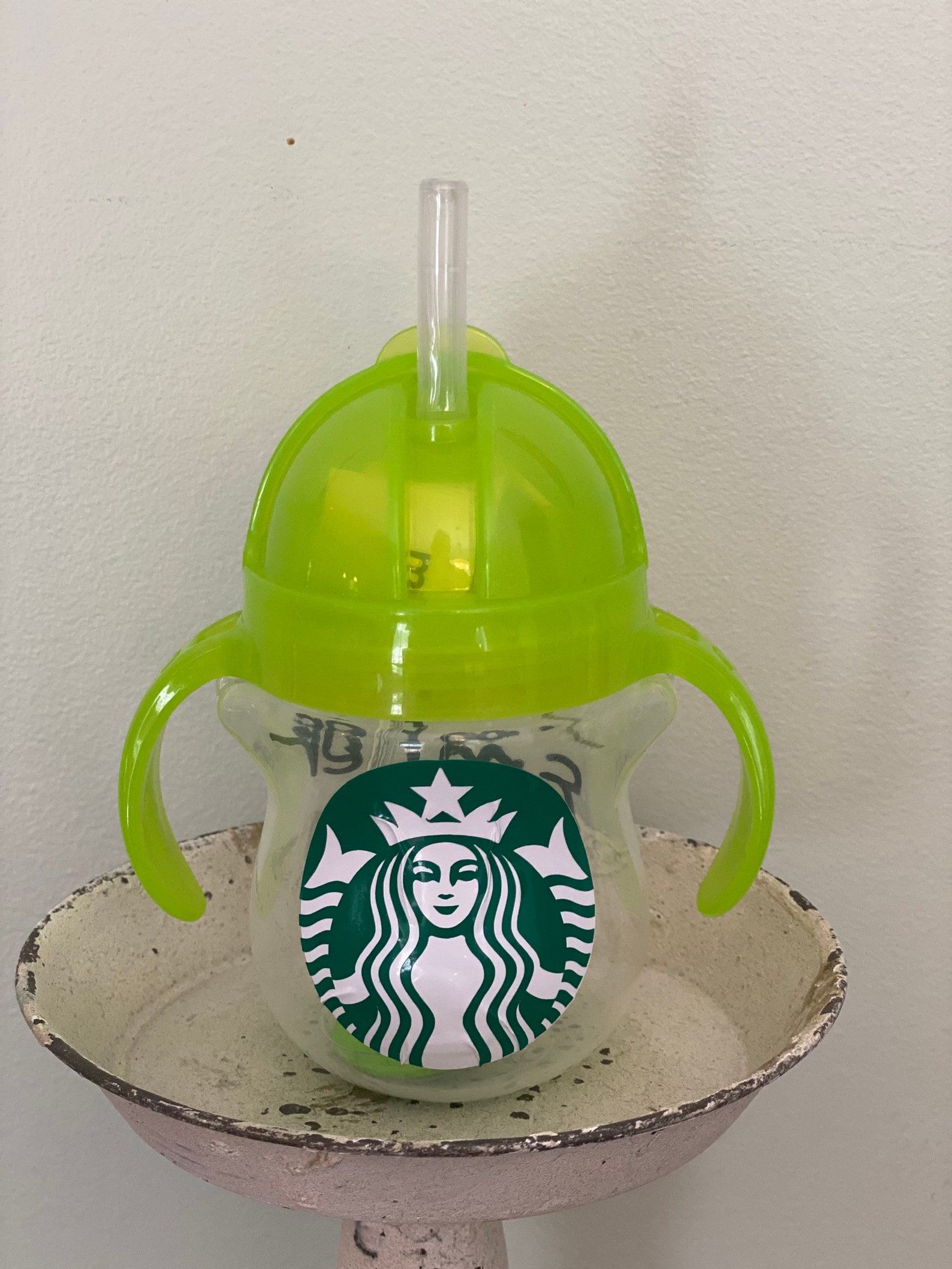 Munchkin Weighted Straw Cup With Handles Personalized. Sippy Cup. Straw