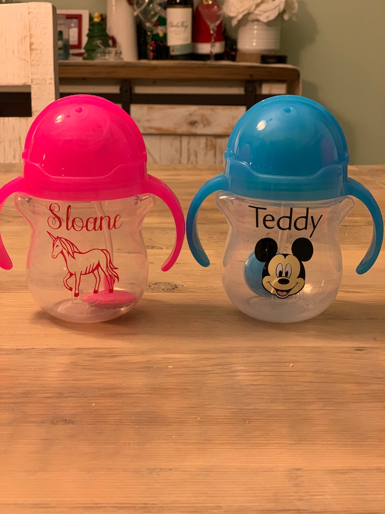 Munchkin Weighted Straw Cup With Handles Personalized. Sippy Cup. Straw