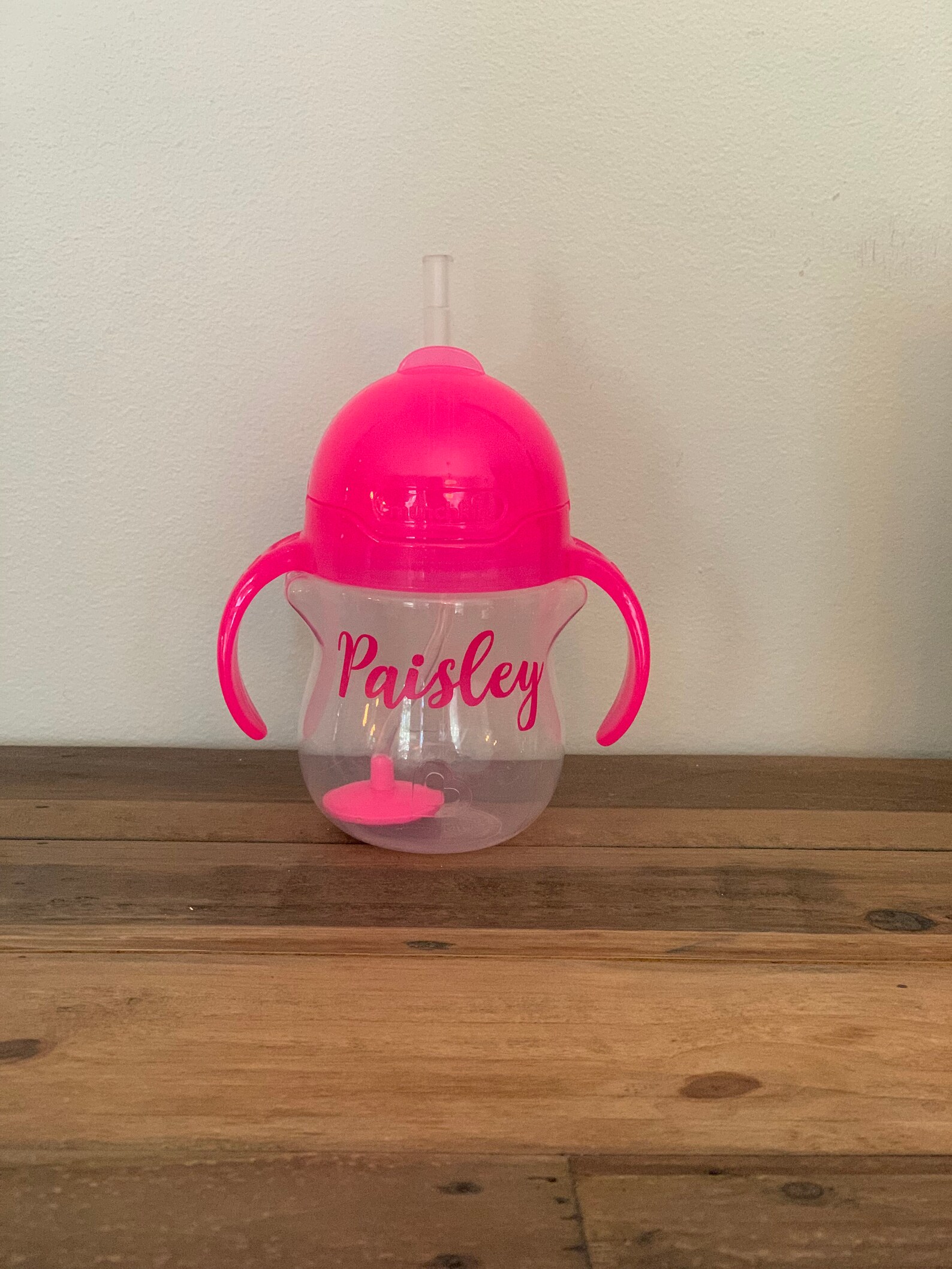 Munchkin Weighted Straw Cup With Handles Personalized. Sippy Cup. Straw