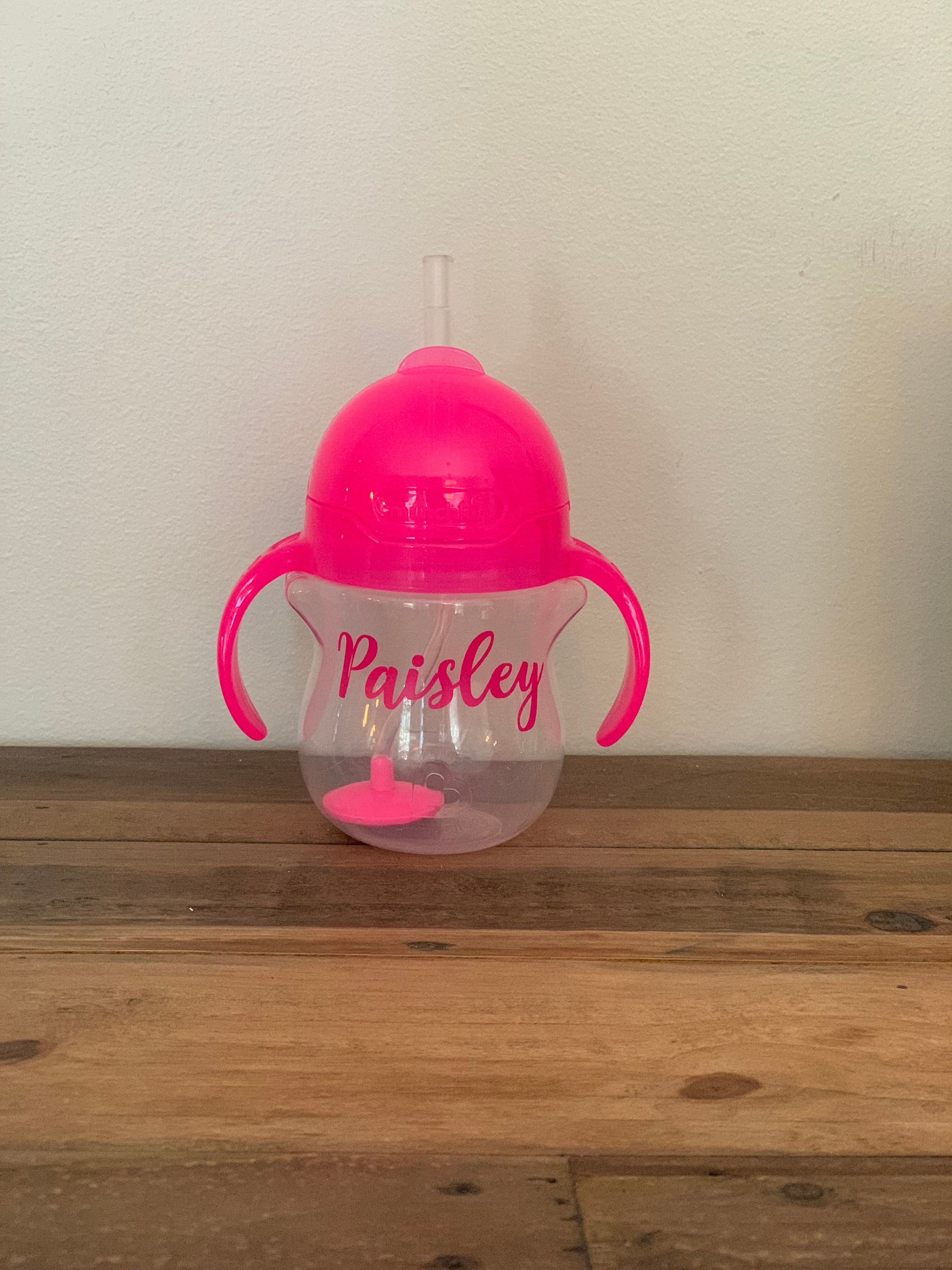 Munchkin Weighted Straw Cup With Handles Personalized. Sippy Cup