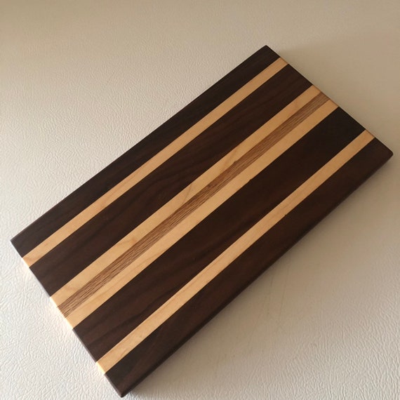 Walnut and Red Oak Hardwood Bread Board Cutting Board or Carving Board in Maple Mahogany