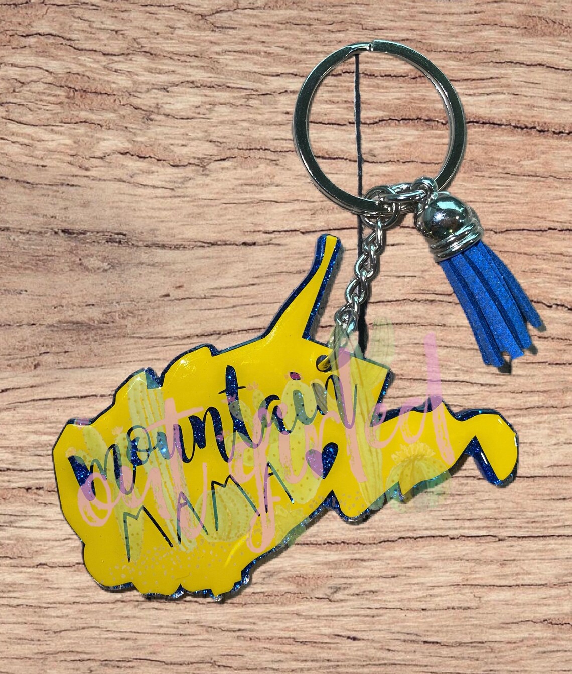 West Virginia Keychain Completely Customizable Etsy