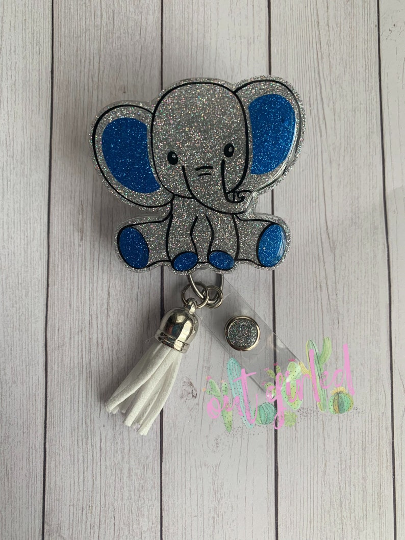 Elephant Badge Reel Interchangeable /& Customizable!