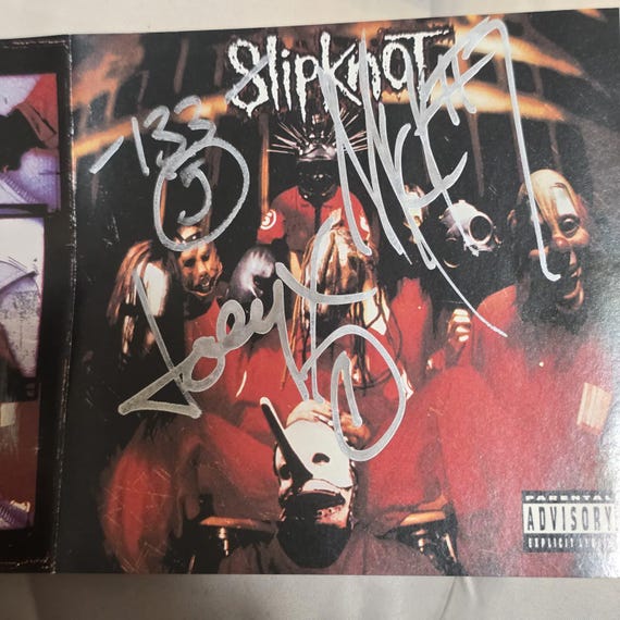 Slipknot Signed Cd Self Titled, 9 Members Original Album, Great