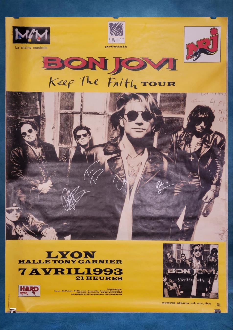 Bon Jovi Signed X-large Size Poster 1993 France Tour, Original