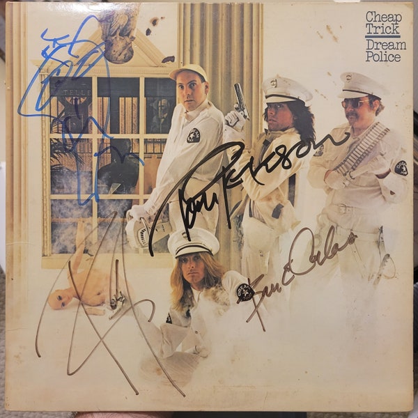 Cheap Trick signed lp Dream Police,  Original Album, Vintage Vinyl Record, Great Gifts, 60s 80s 90s