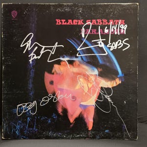 OZZY OSBOURNE -Black Sabbath signiert LP Paranoid, 4-teilig, Original, Vintage, tolle Geschenke, 60er 80er 90er Jahre