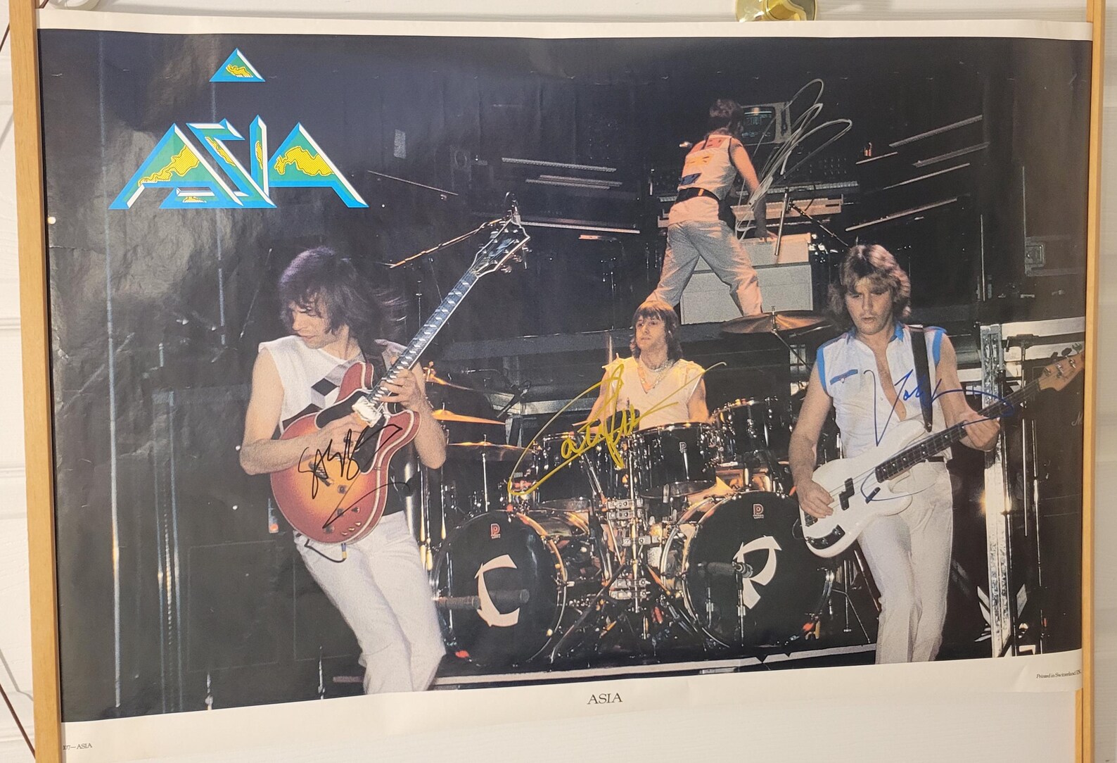 Asia Signed Poster Live 1982, 4 Members, Original, Vintage, Great Gifts ...