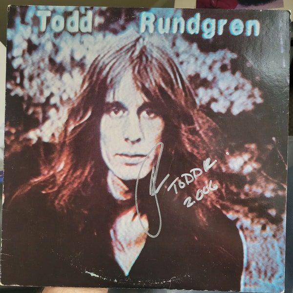 Todd Rungren signed lp Hermit of Mink Hollow, Original Autograph, Vintage Vinyl Album, Great Gifts, 70s 80s 90s