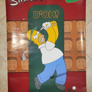 Poster firmato dai Simpson Homer Simpson Close But No Donut, Matt Groening, Originale, Vintage, Poster, Ottimi regali, anni '60, '80, '90