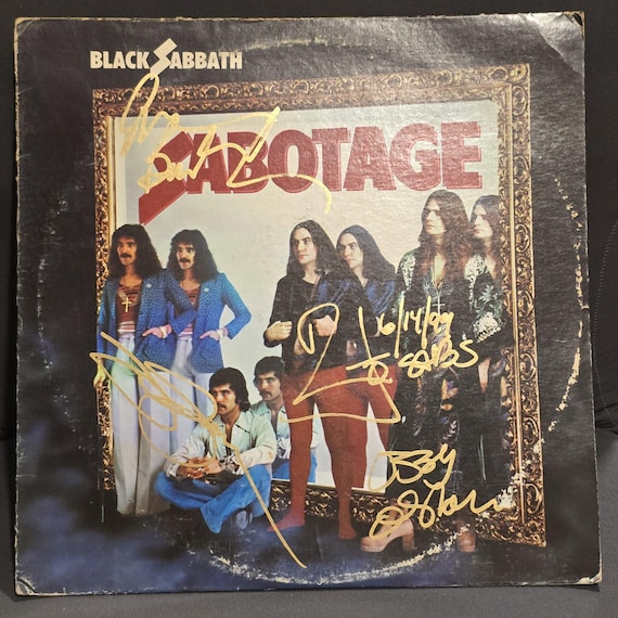 OZZY OSBOURNE -black Sabbath Signed Lp Sabotage, 4 Members
