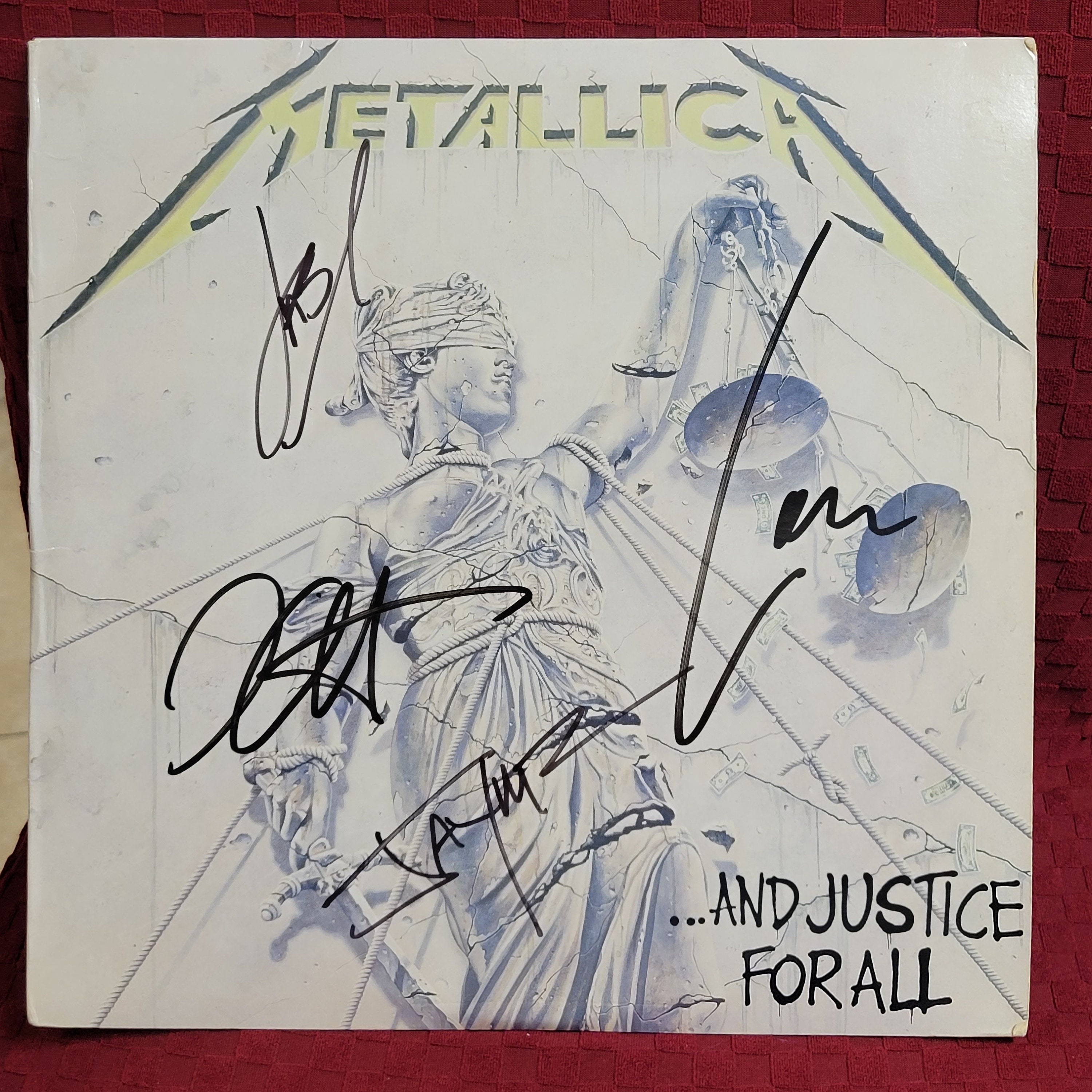 Metallica Signed Lp and Justice for All, Full Band, Original