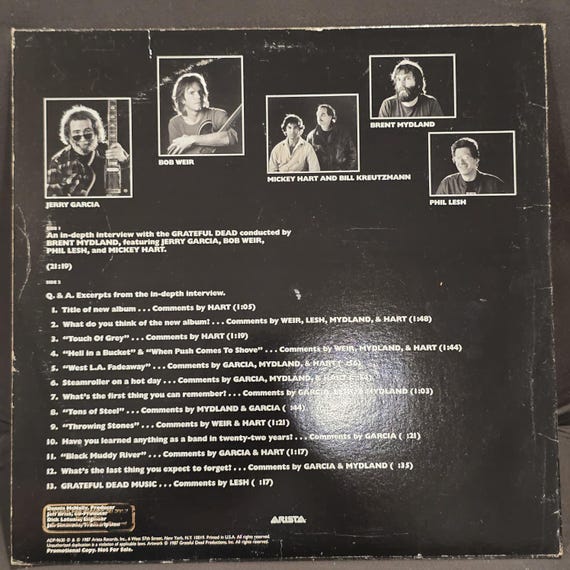 Grateful Dead Signed RARE PROMO Lp Talk to Themselves, 6 Members