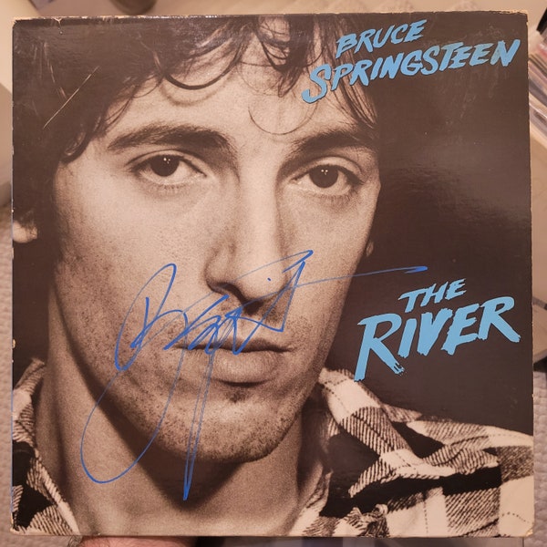 Bruce Springsteen signed lp The River, Original Album, Vintage Vinyl Record, Great Gifts, 60s 80s 90s