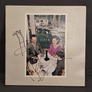 Disco de vinilo firmado por Led Zeppelin "Presence", 2 miembros, original, vintage, un gran regalo, años 70, 80 y 90.
