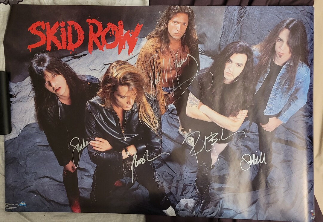 Skid Row Signed Poster Full Band Original Album Vintage Etsy
