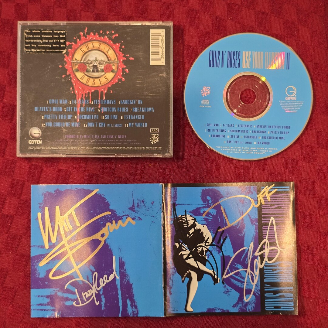 Guns N Roses Signed Cd Use Your Illusion II, 5 Members , Original