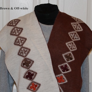 Bufanda reversible de Baby Alpaca con motivos peruanos / Bufanda suave / Bufanda larga / Bufanda geométrica / Imprescindible para el invierno / 100% Baby Alpaca