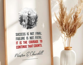 Winston Churchill Quote Poster: Motivational Office Decor (Digital Download), 42