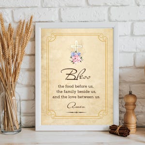 22.Bless the food before us, the family beside us, and the love between us, Amen sign,Bible Verse,Prayer Sign,Dinning room sign,Kitchen sign