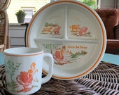 Little Bo Peep Fire King Vitrock Plate and Mug Set