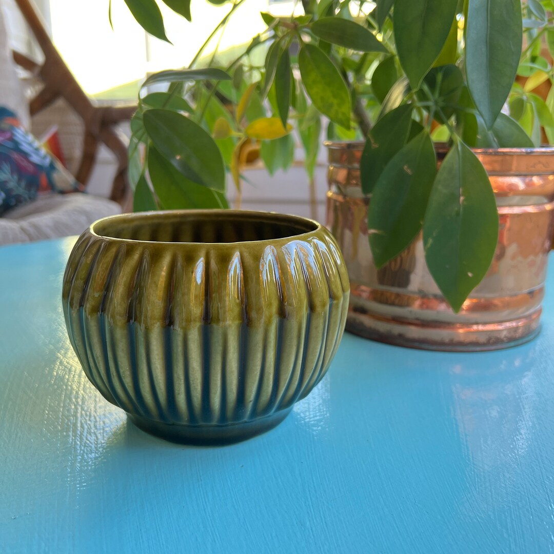 Vintage Mccoy Pottery Green Mccoy Planter Olive Green Vintage Planter