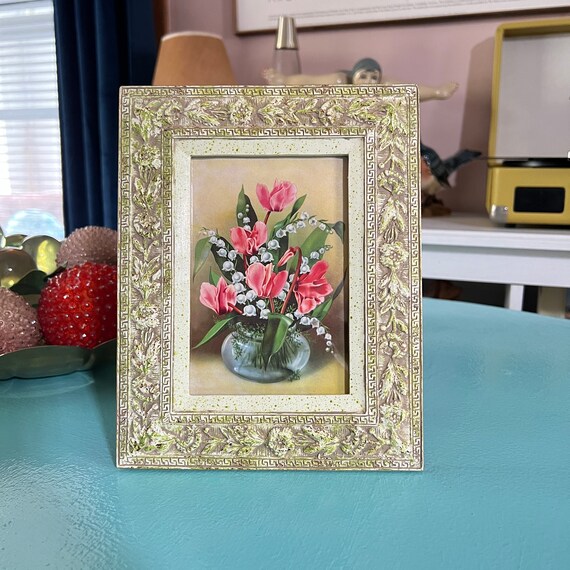Vintage Frame Art Flower Frame Picture Frame Art Vintage Etsy
