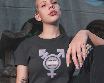 Trans Rechte sind Menschen Rechte Unisex T-Shirt, Transgender Pride Shirt, Transgender Rechte, Trans TShirt, LGBTQ Pride, LGBT Kleidung, Trans Flagge