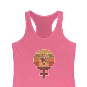 プロチョイス レーサーバック 中絶権 1973 プロロー レディース タンクトップ - 生殖権 ロー対ウェイド 人権 未来は女性