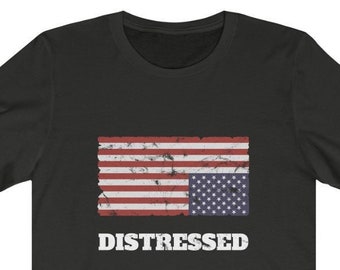 Distressed USA Unisex Tee - American Flag, Anti Trump, Emergency Protest Shirt, blm