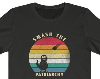 Feministisch shirt Smash The Patriarchy uniseks T-shirt - cadeau voor vrouwen, T-shirt vrouwelijke empowerment, dinosaurus T-shirt