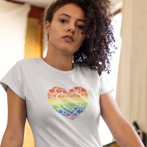 Rainbow Heart Gay Pride Unisex Tee, Lesbian Pride Shirt, Queer Pride T-Shirt, Celebration Tee, Bisexual Tee, LGBTQ Pride Shirt