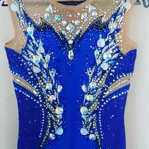 New blue leotard for Rhythmic gymnastics acrobatic
