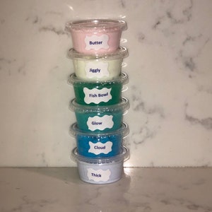 Six pack 2oz containers of slime- FREE SHIPPING