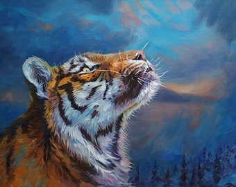 ACEO Banksy Amur Tiger Graffiti Street Art on Canvas Giclee Print